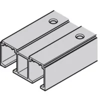 Dobbeltskinne (4) til Häfele Slido - Til loft montering - 81x33 mm