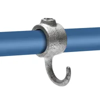 182T galvaniseret pipe Clamps / rør beslag med krog 1" / 33,7 mm.