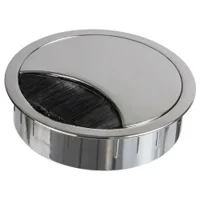 Kabelgennemføring - Rund - Forkromet poleret - Højde: 21 mm